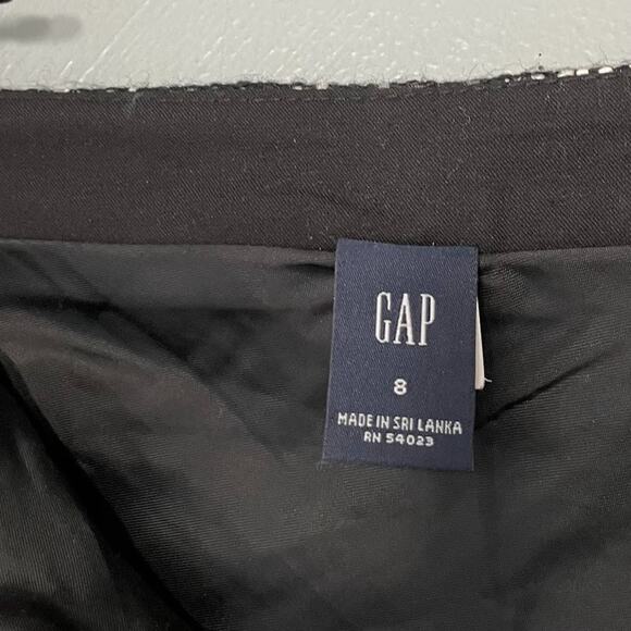 Gap Fits Small Black White Tweed Skirt Academia Career Flare School Preppy Y2K - Picture 6 of 11